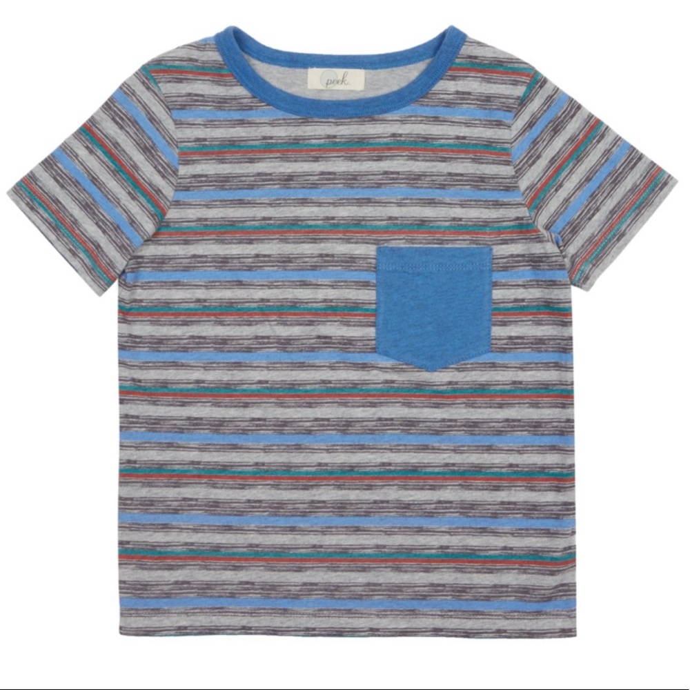 NWT Peek Liam Stripe pocket tee size 4/5 XS